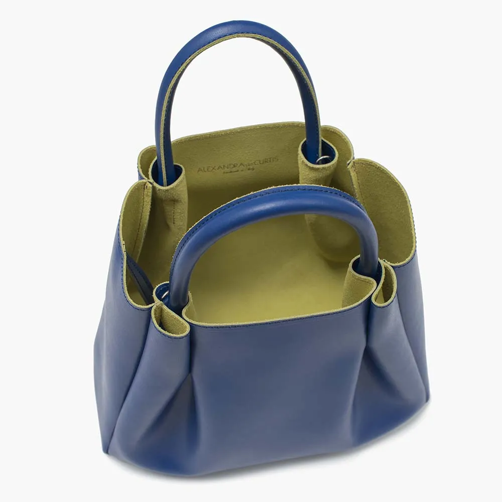Amalfi Midi Leather Tote Bag - Blue