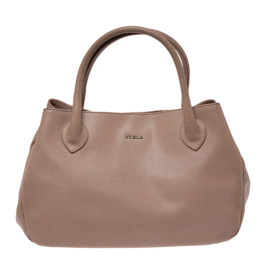 Beige Leather Giselle Tote