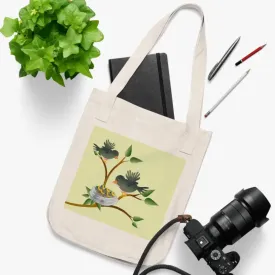 Birds and Eggs Organic Canvas Tote Bag
