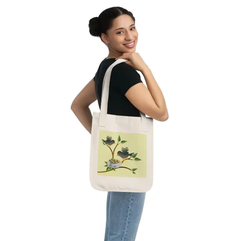 Birds and Eggs Organic Canvas Tote Bag