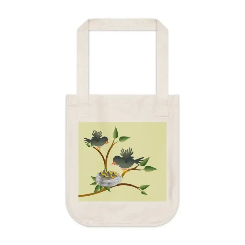 Birds and Eggs Organic Canvas Tote Bag