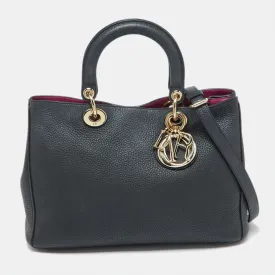 Black Leather Medium Diorissimo Shopper Tote