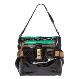 Black Patent Leather Audra Tote