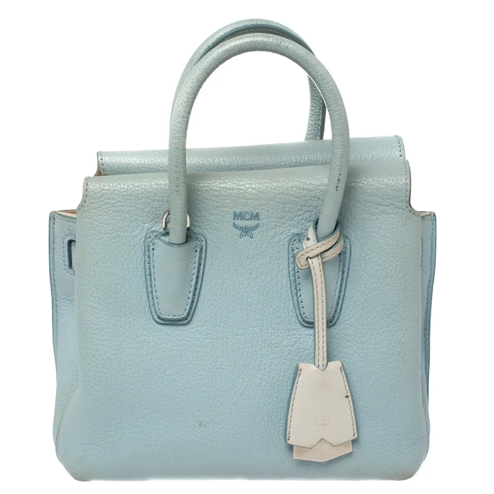 Blue Leather Mini Milla Tote