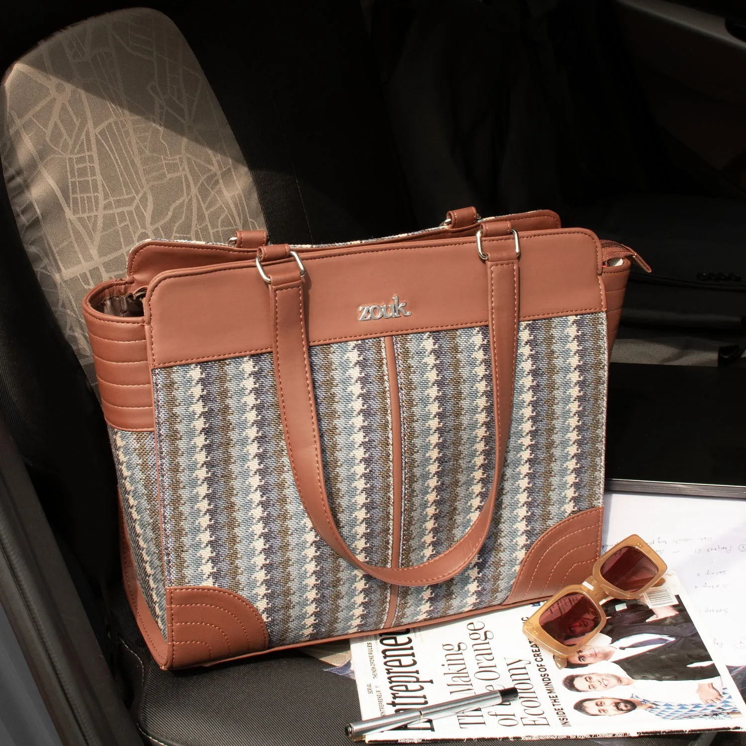 Bombay Houndstooth Classic Work Tote