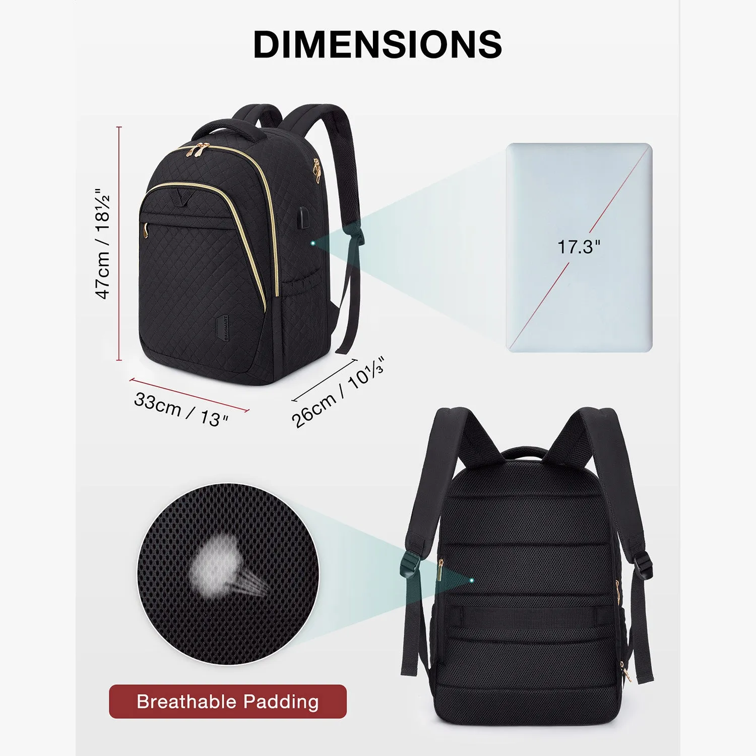 Bonchemin Multi-Pocket Laptop Backpack