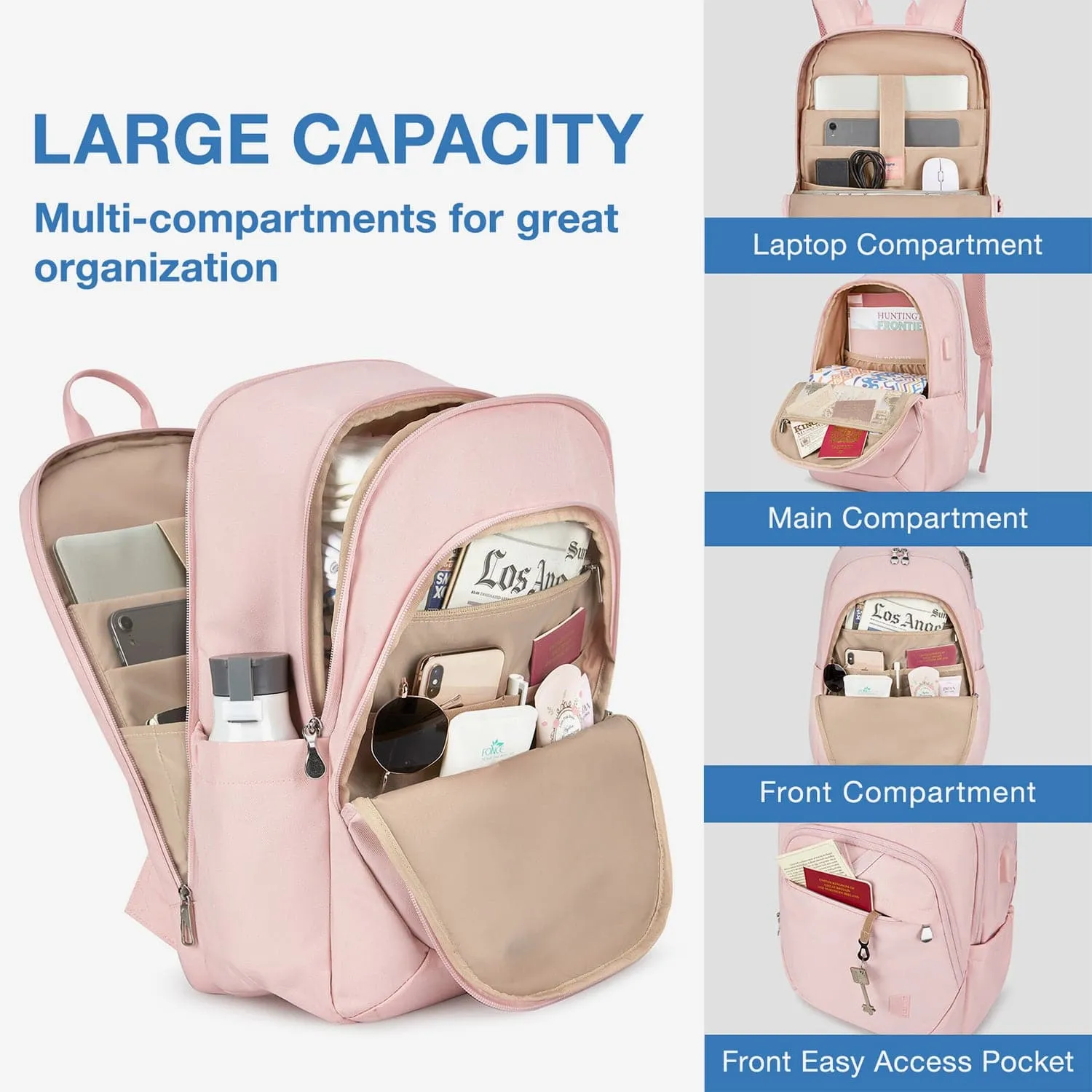 Bonchemin Multi-Pocket Laptop Backpack