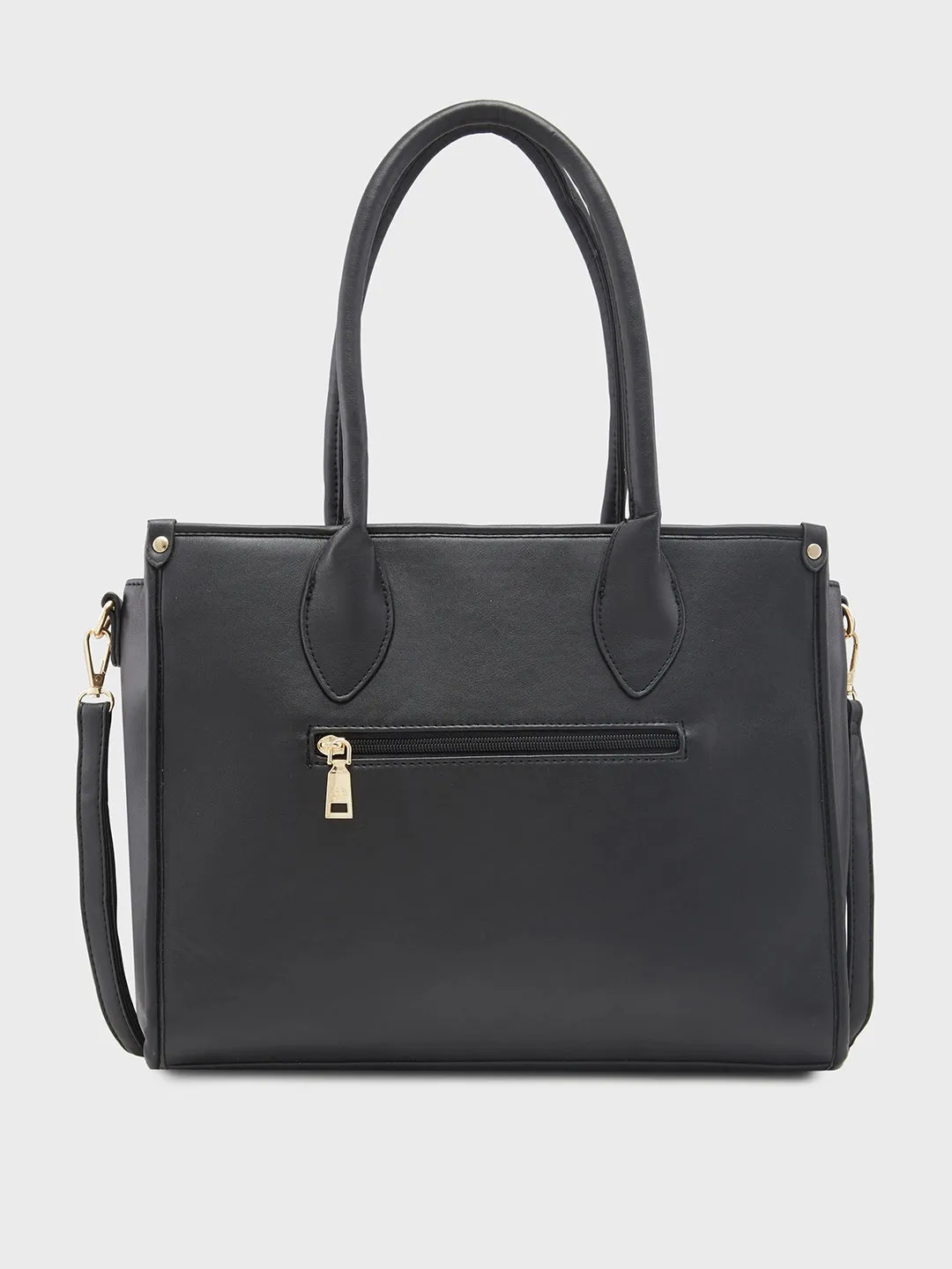 Caprese Checker Satchel Medium Black