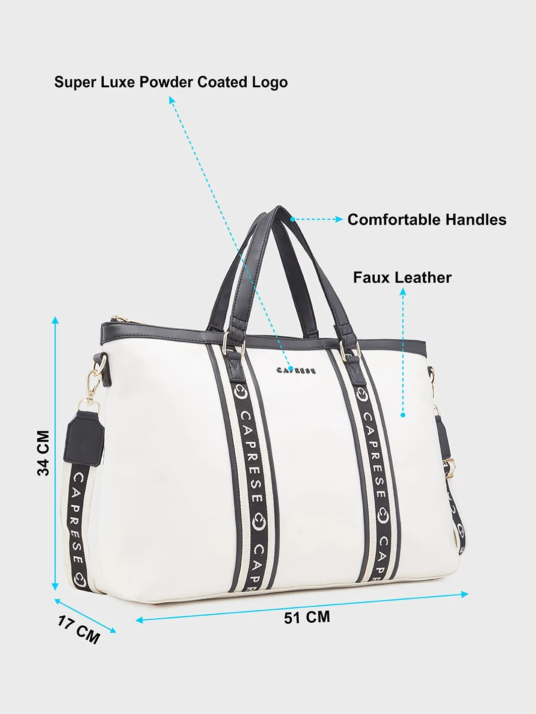 Caprese Trinity Laptop Bag Large Women Handbag | Office Handbag Cream