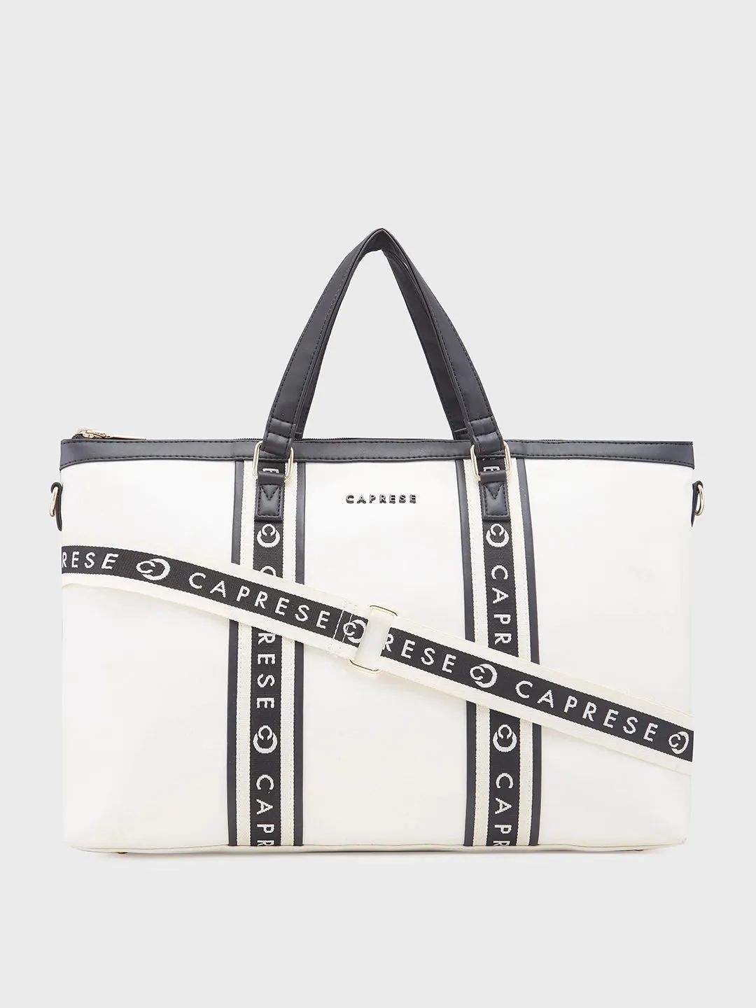 Caprese Trinity Laptop Bag Large Women Handbag | Office Handbag Cream