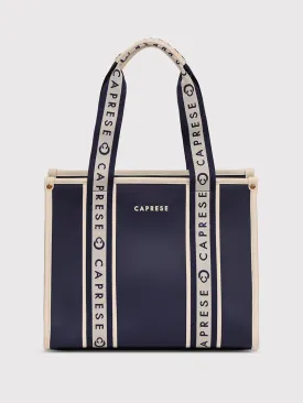 Caprese Trinity Tote Medium Solid Women'S Office Handbag Navy