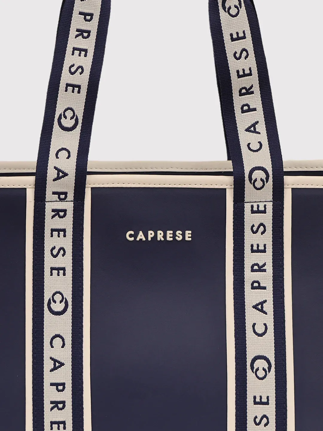 Caprese Trinity Tote Medium Solid Women'S Office Handbag Navy