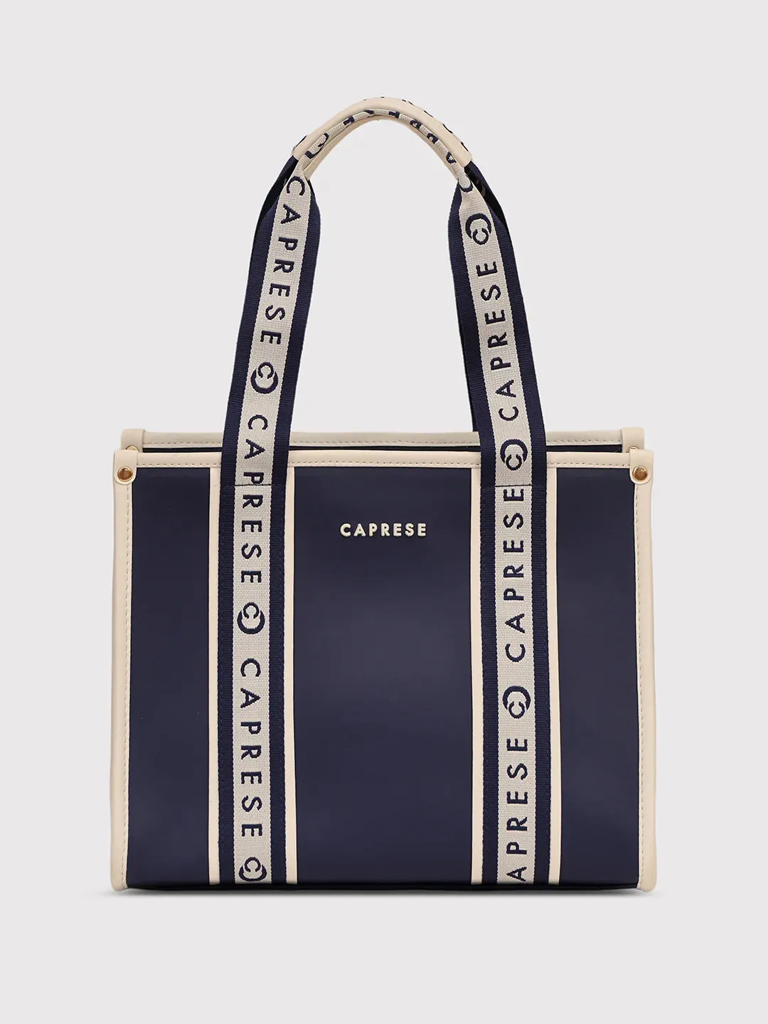 Caprese Trinity Tote Medium Solid Women'S Office Handbag Navy