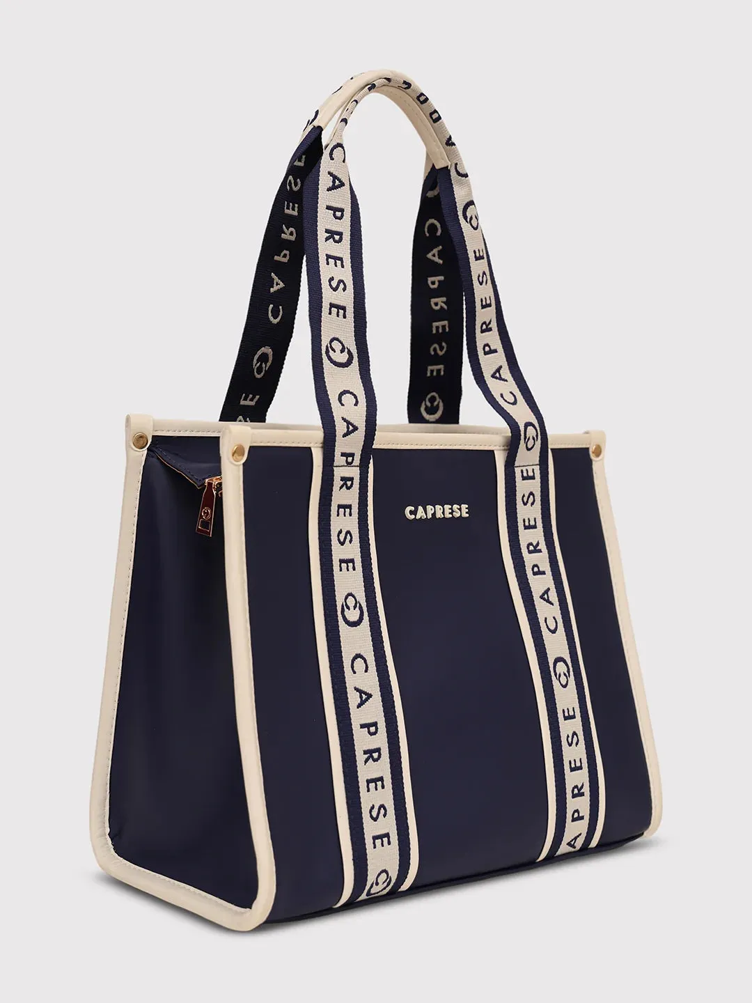 Caprese Trinity Tote Medium Solid Women'S Office Handbag Navy