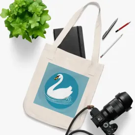 Dipaliz Organic Canvas Tote Bag with Swan Design