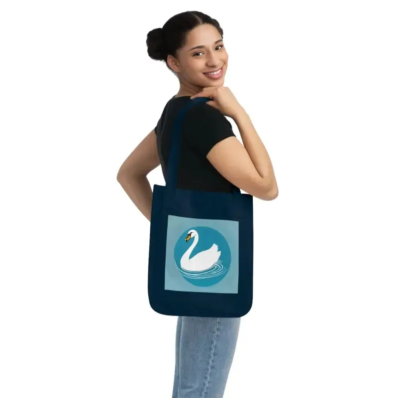 Dipaliz Organic Canvas Tote Bag with Swan Design