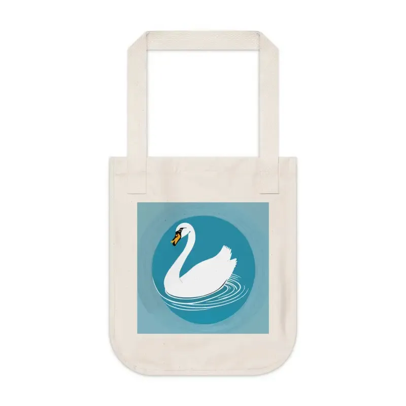 Dipaliz Organic Canvas Tote Bag with Swan Design