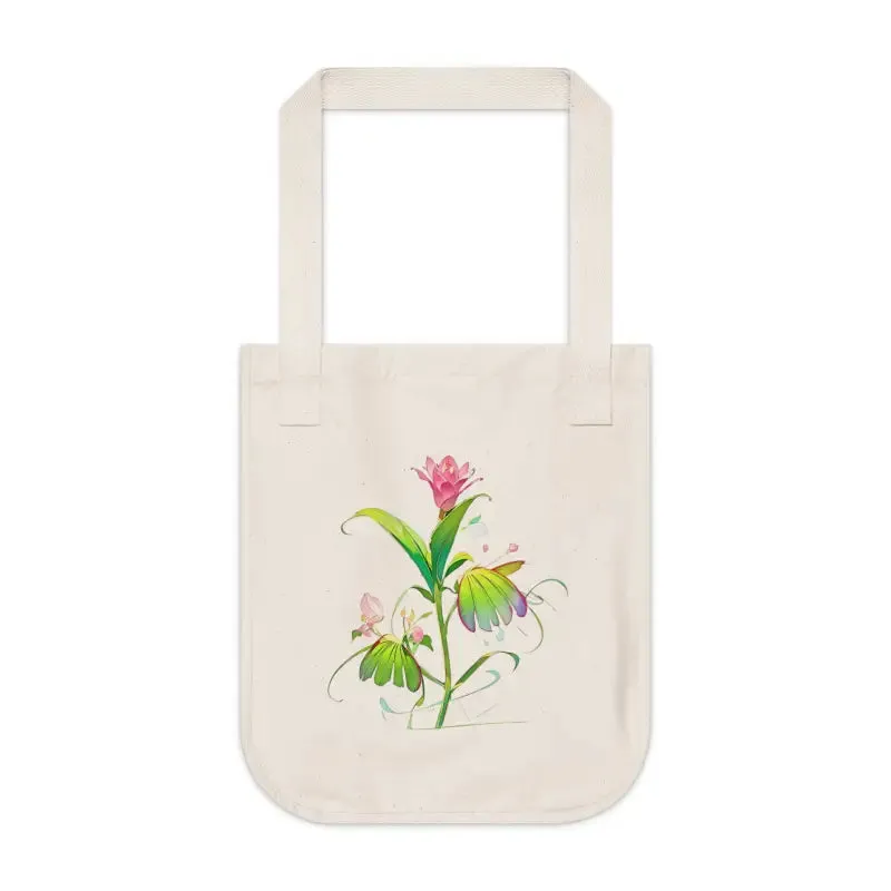 Dipaliz Pink Flower Organic Canvas Tote Bag