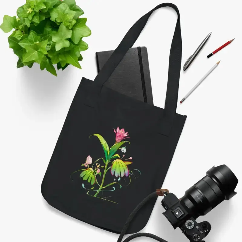Dipaliz Pink Flower Organic Canvas Tote Bag