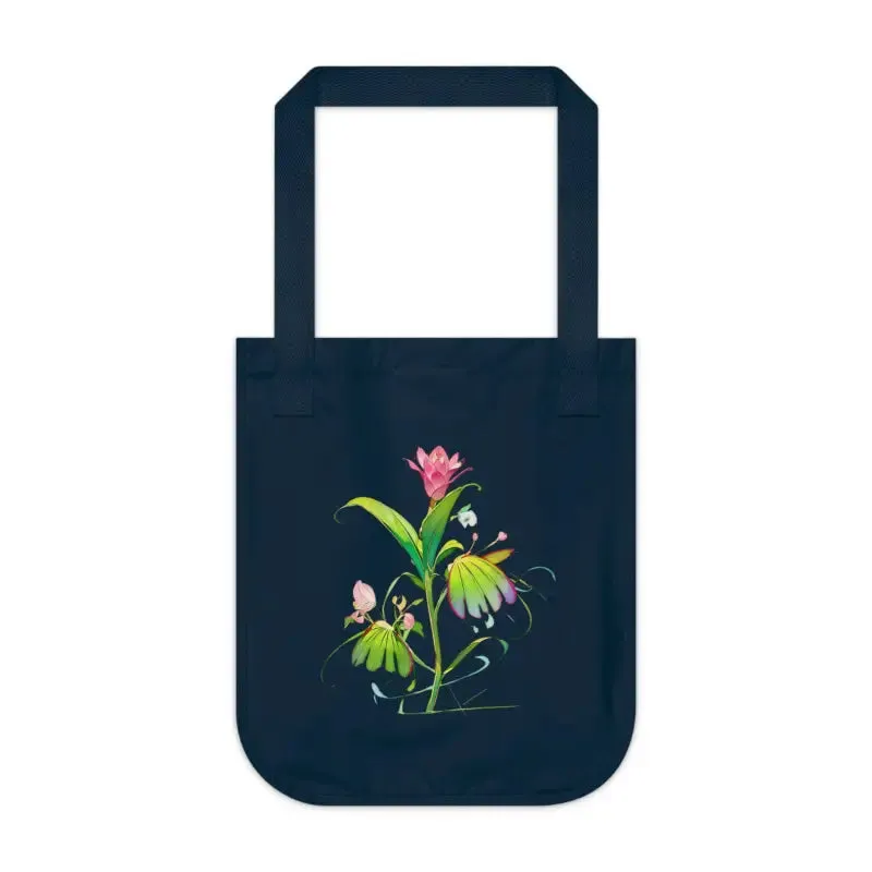 Dipaliz Pink Flower Organic Canvas Tote Bag