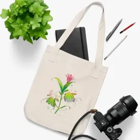 Dipaliz Pink Flower Organic Canvas Tote Bag