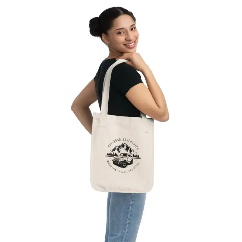 Eco Friendly Canvas Tote for Jeep Loving Mountain Fans