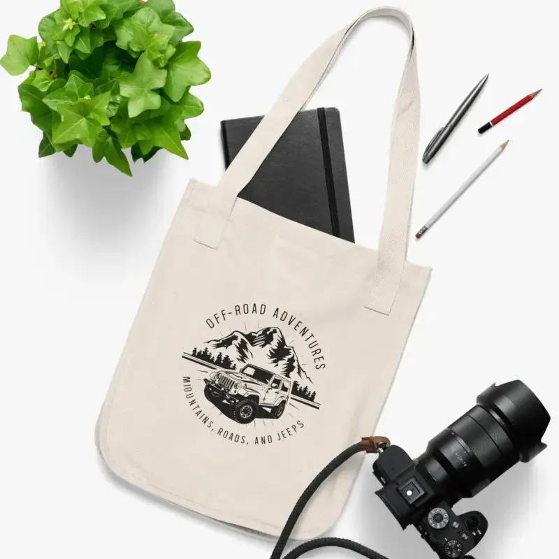 Eco Friendly Canvas Tote for Jeep Loving Mountain Fans