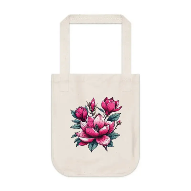Eco Friendly Pink Magnolia Canvas Tote Bag
