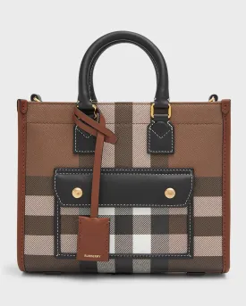 Freya Check Leather Tote Bag
