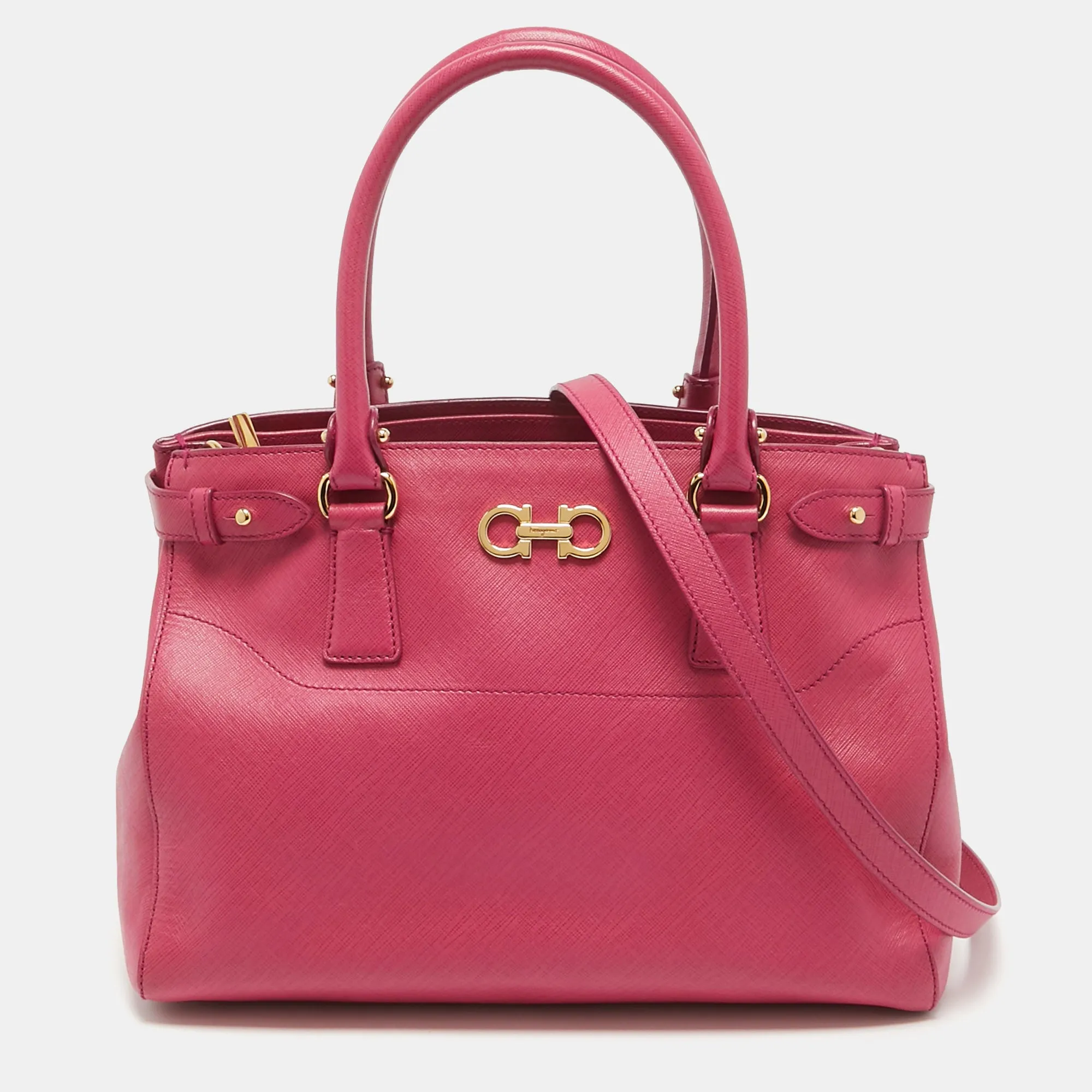 Fuchsia Leather Beky Tote