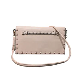 Gallery Double Crossbody Bag with Studs - Pink