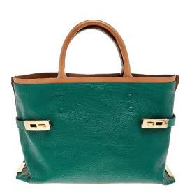 Green/Brown Leather Charlotte Tote