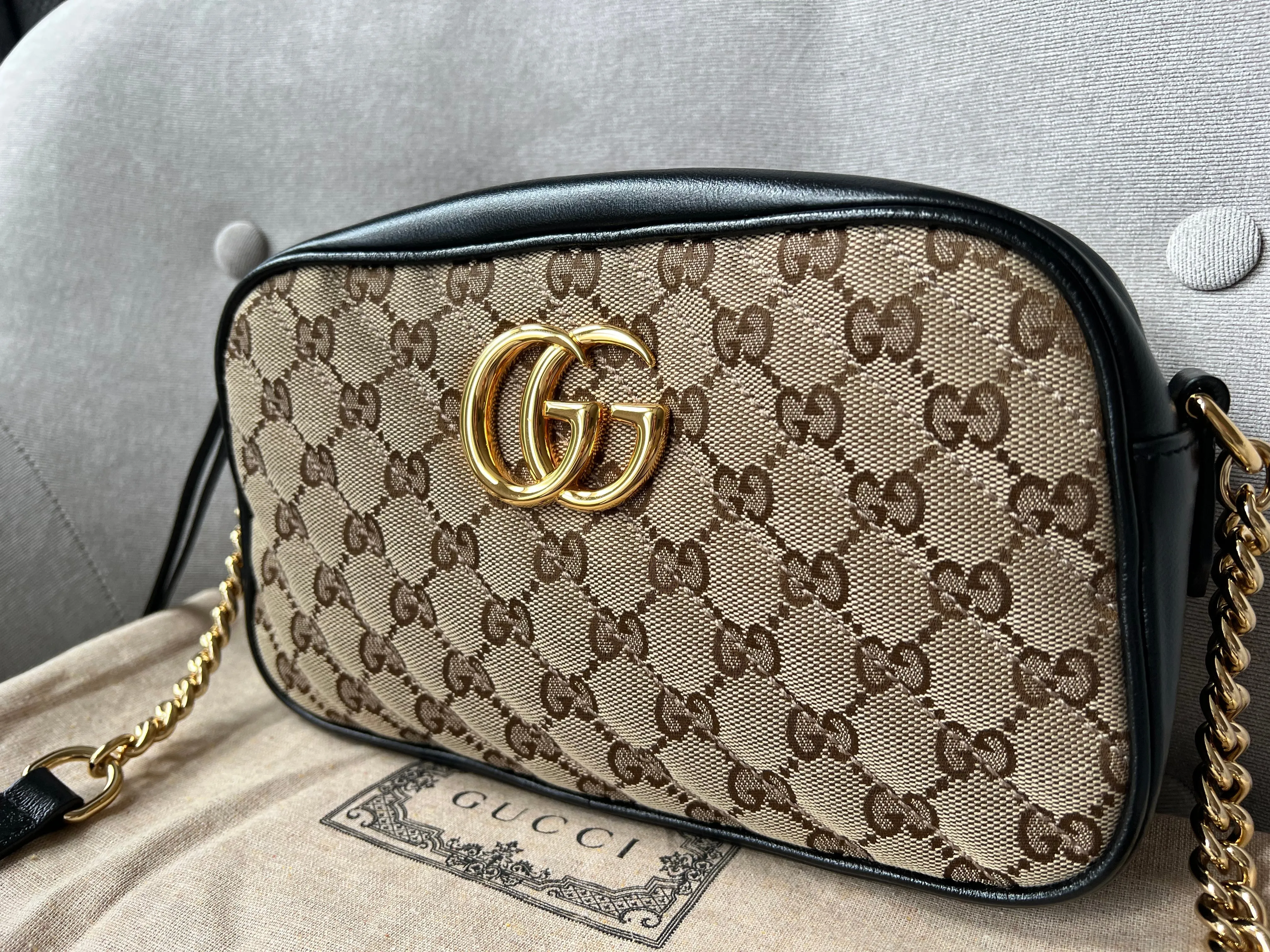 Gucci GG Marmont Canvas Small Shoulder Bag (RRP £1050)
