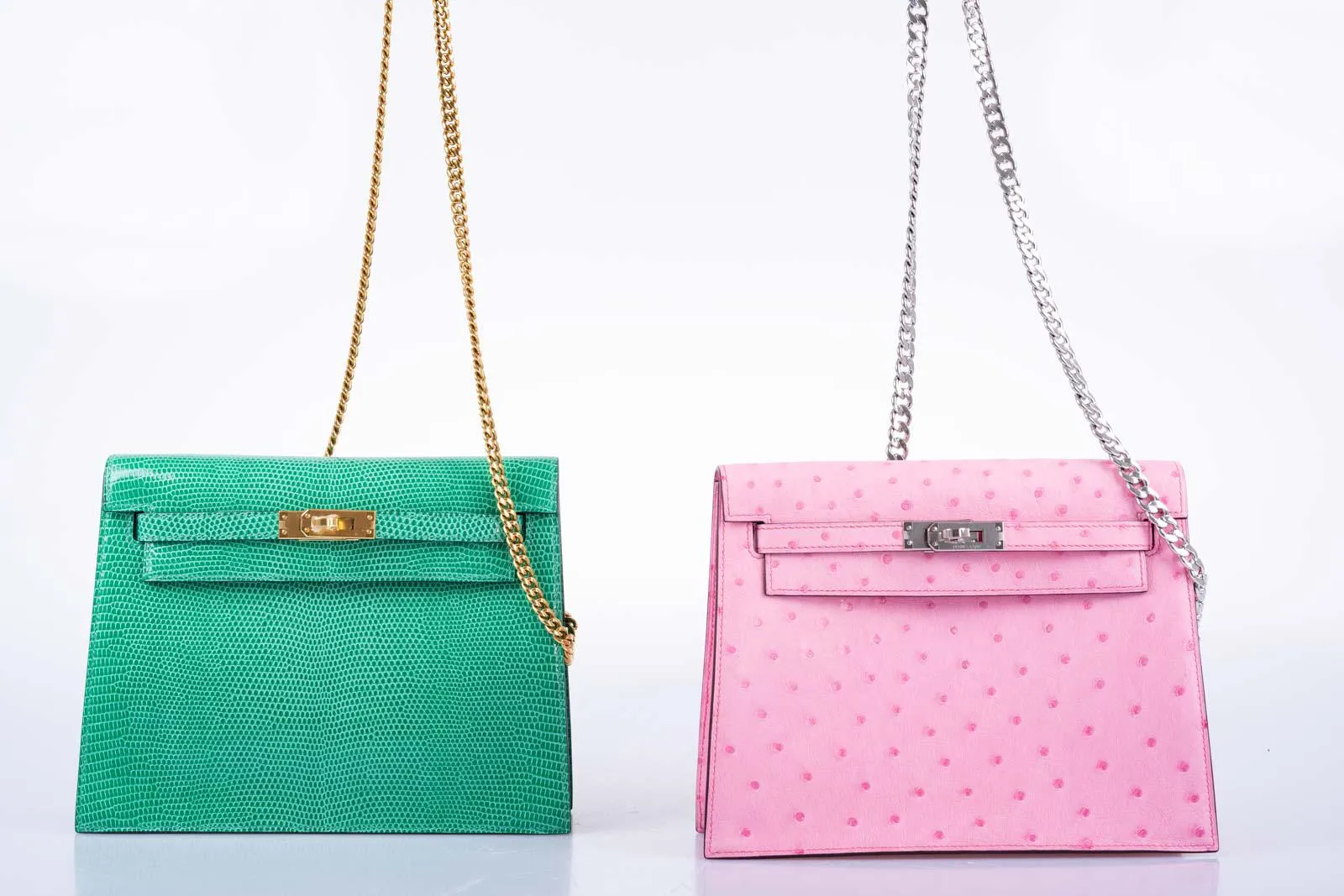 Hermès  Kelly Danse II Menthe Shiny Nilo Lizard Gold Hardware