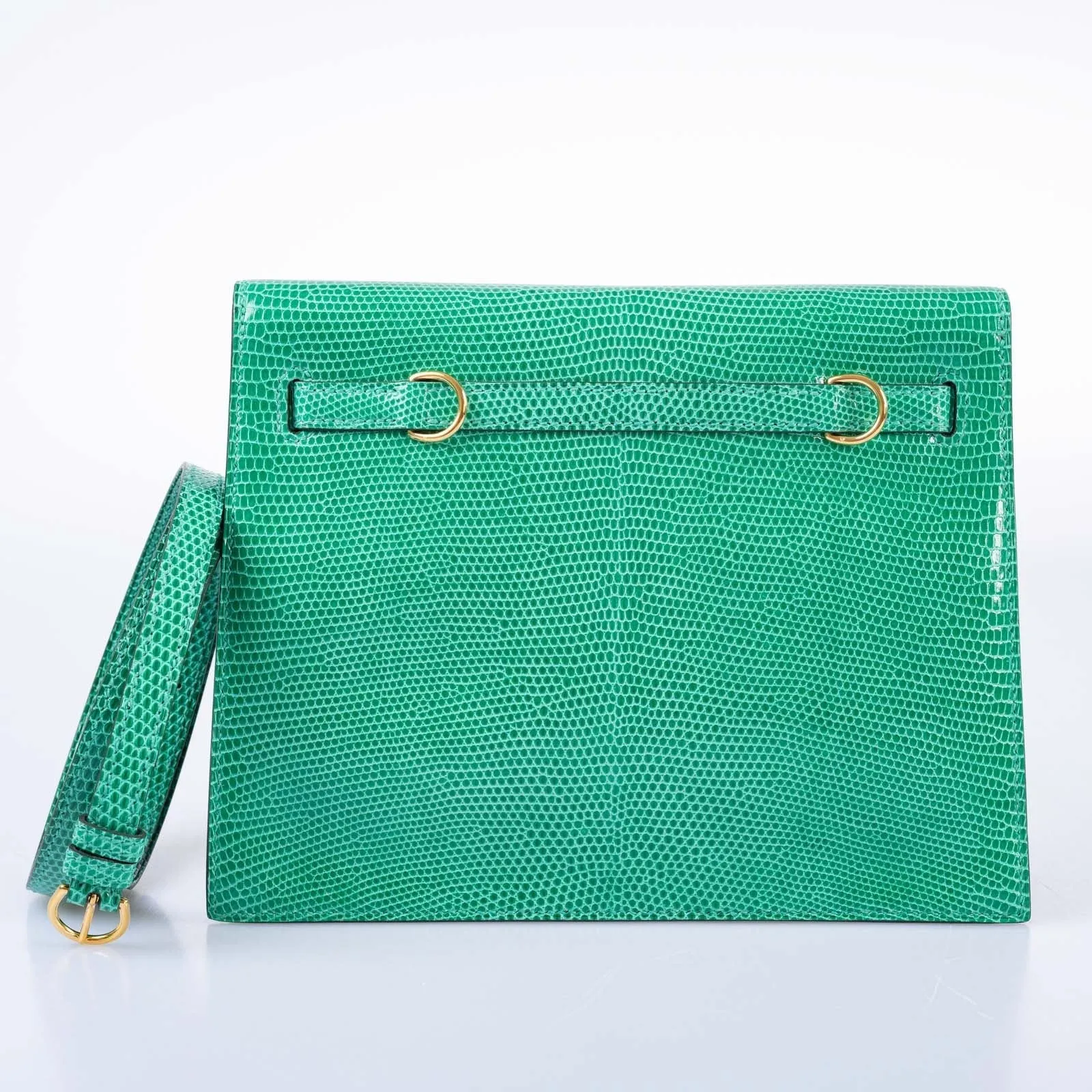 Hermès  Kelly Danse II Menthe Shiny Nilo Lizard Gold Hardware