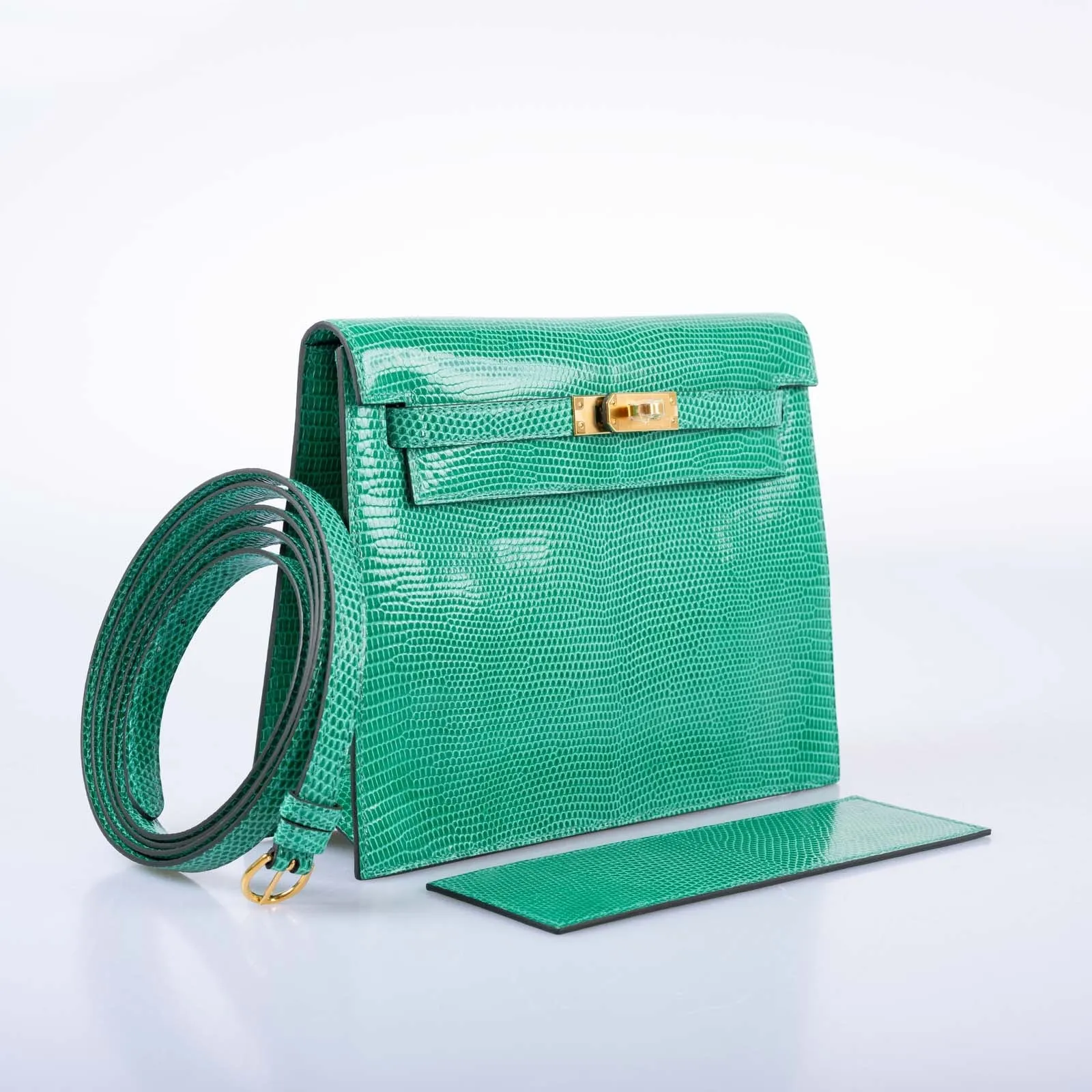 Hermès  Kelly Danse II Menthe Shiny Nilo Lizard Gold Hardware