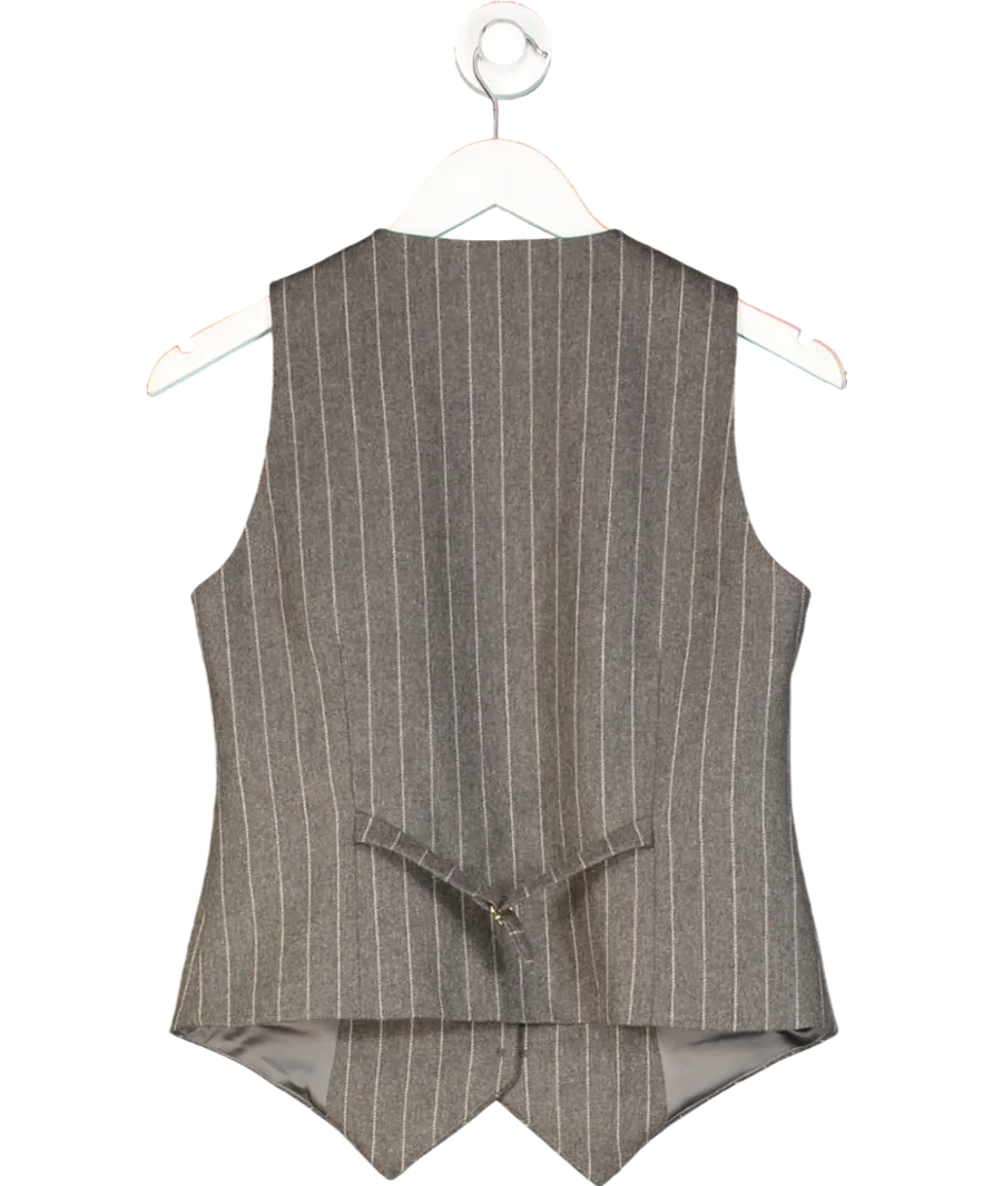 Holland Cooper Hampton Waistcoat Soft Grey Pinstripe UK 10