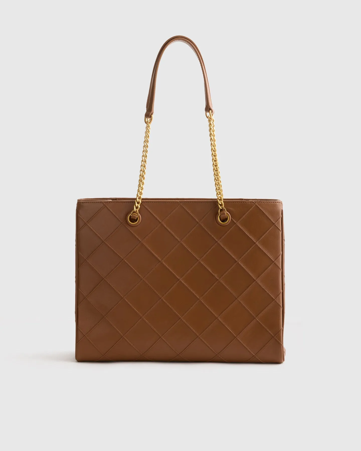 Italian Leather Diamond Stitch Tote
