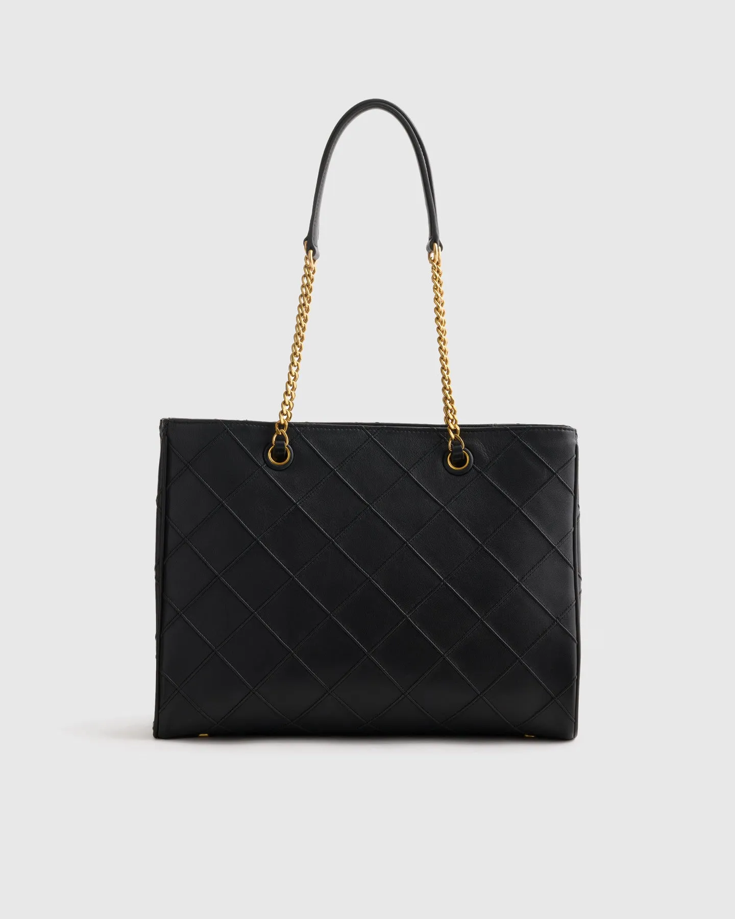 Italian Leather Diamond Stitch Tote