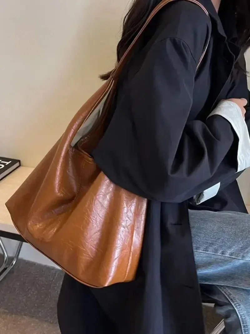 Jenna | Glazed Leather Shoulder Bag
