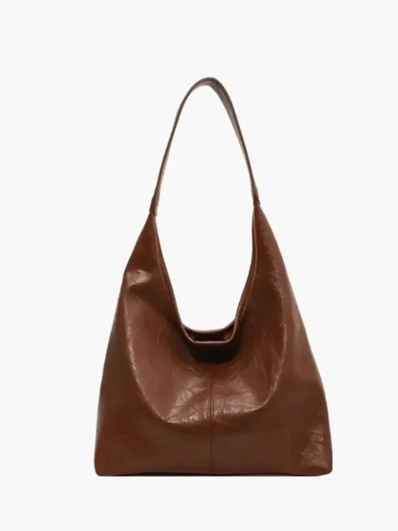 Jenna | Glazed Leather Shoulder Bag