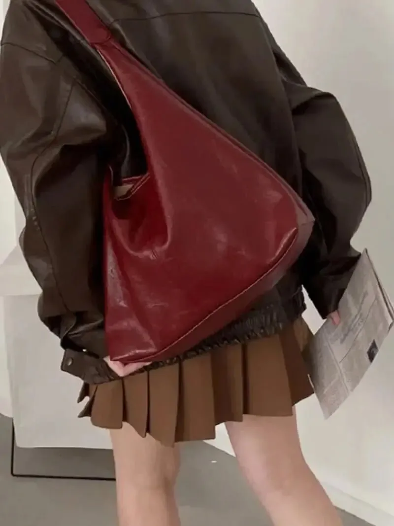Jenna | Glazed Leather Shoulder Bag