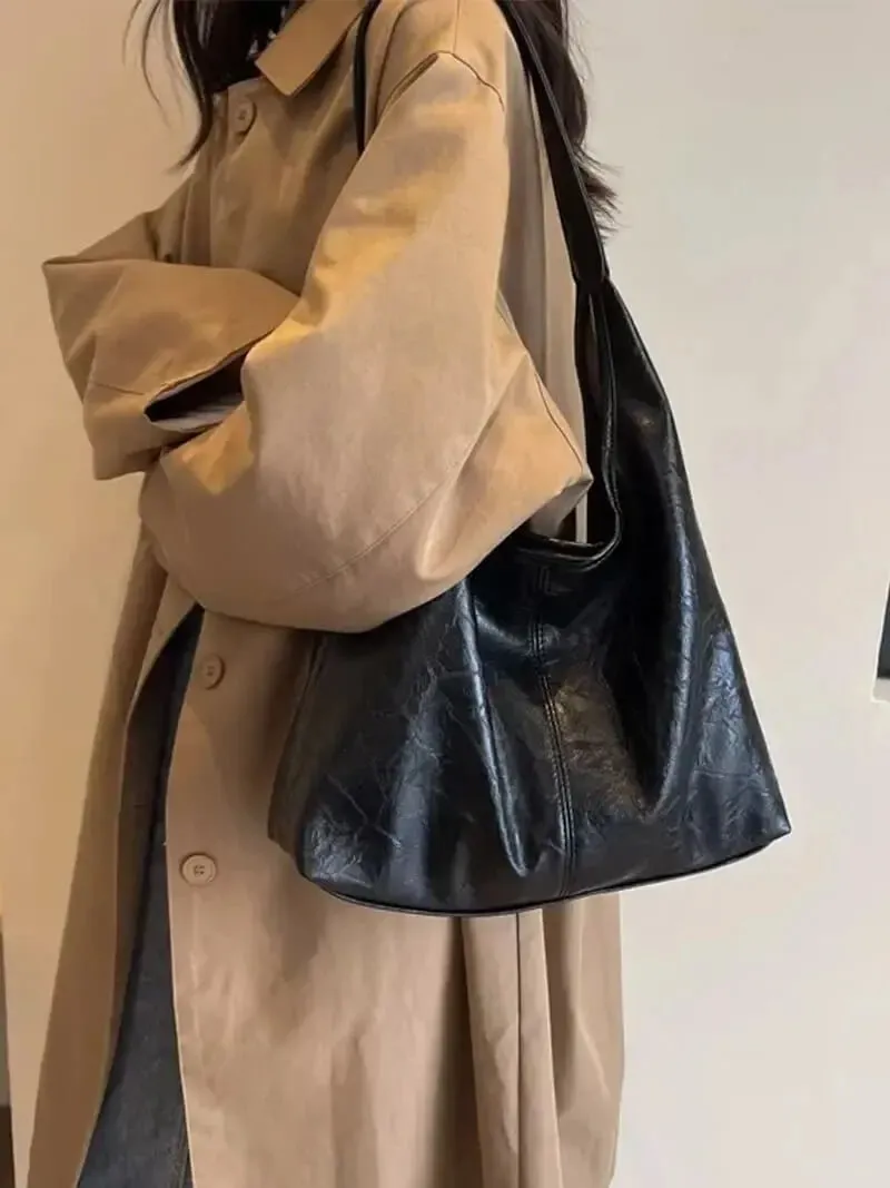 Jenna | Glazed Leather Shoulder Bag