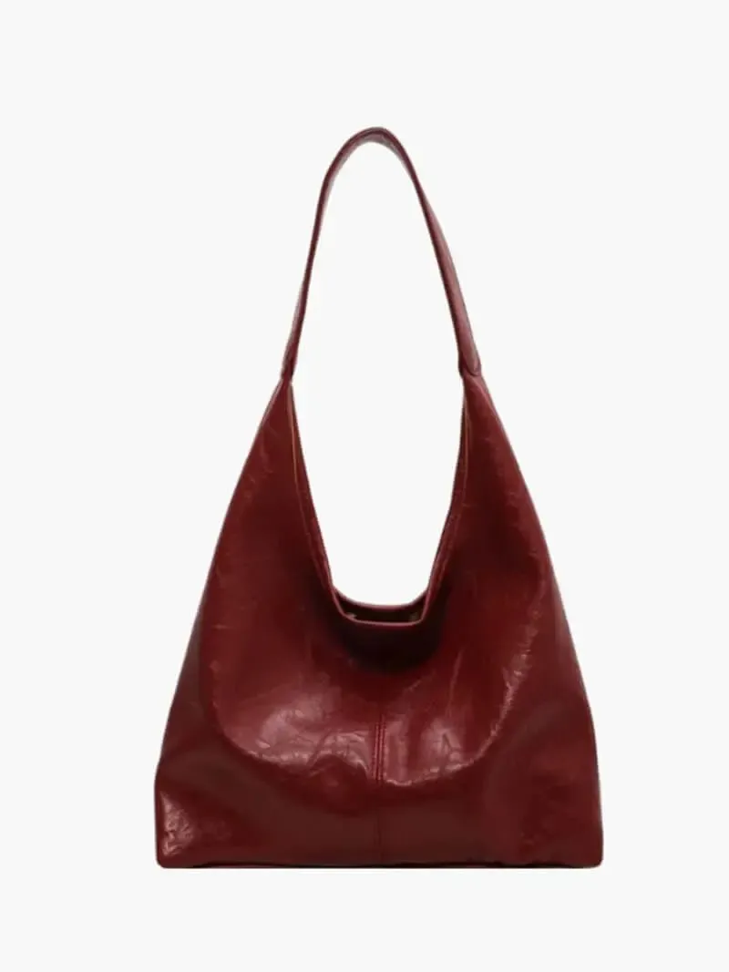 Jenna | Glazed Leather Shoulder Bag