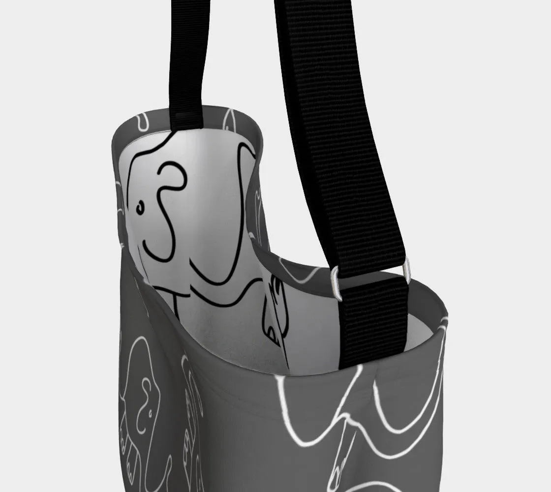 Jungleopia Grey and White Elephant Tote