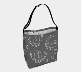Jungleopia Grey and White Elephant Tote