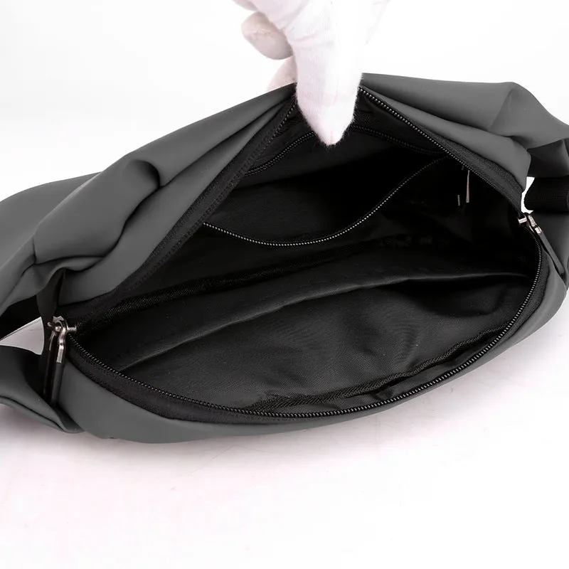 Lightweight Exercise Fitness Men's Black Waist Pack Crossbody Bag, Running Phone Bag