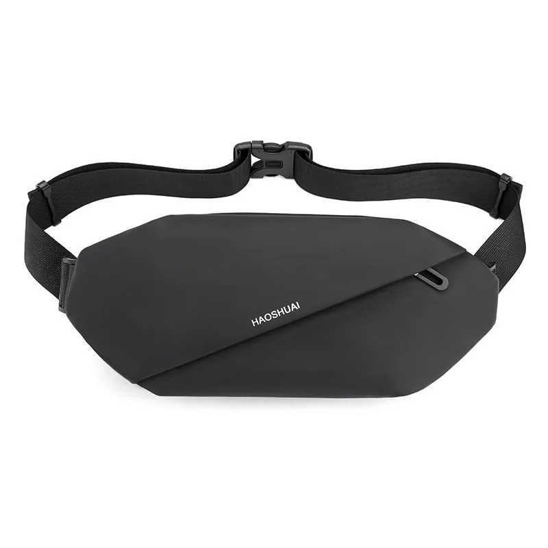 Lightweight Exercise Fitness Men's Black Waist Pack Crossbody Bag, Running Phone Bag