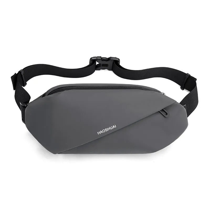 Lightweight Exercise Fitness Men's Black Waist Pack Crossbody Bag, Running Phone Bag