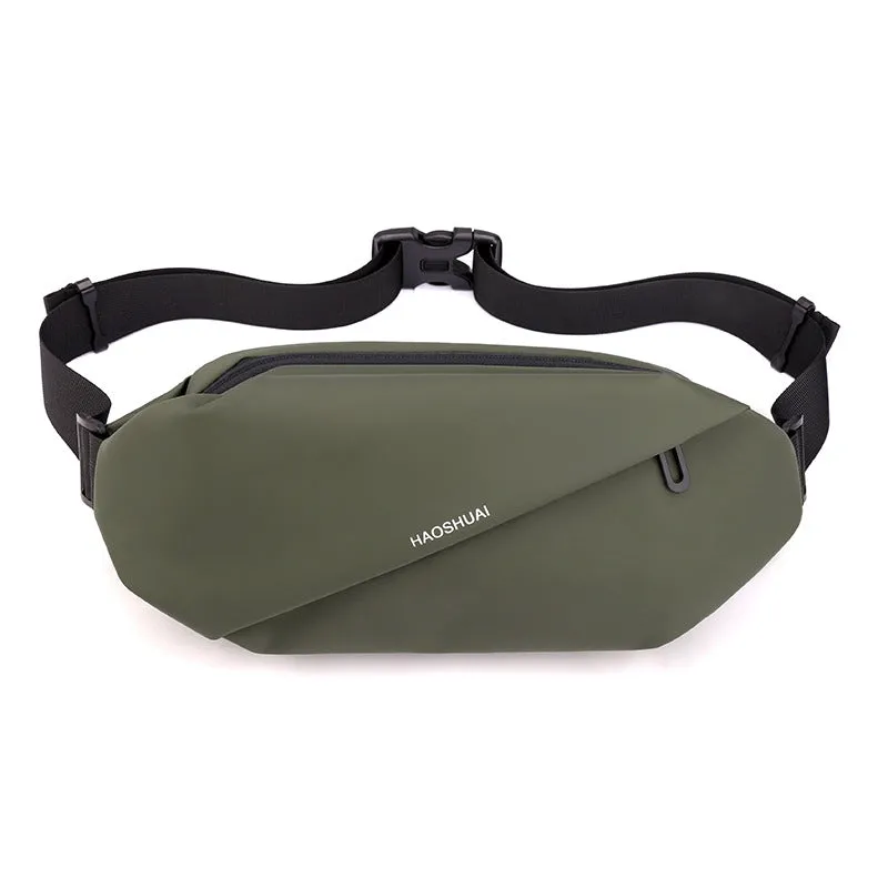Lightweight Exercise Fitness Men's Black Waist Pack Crossbody Bag, Running Phone Bag